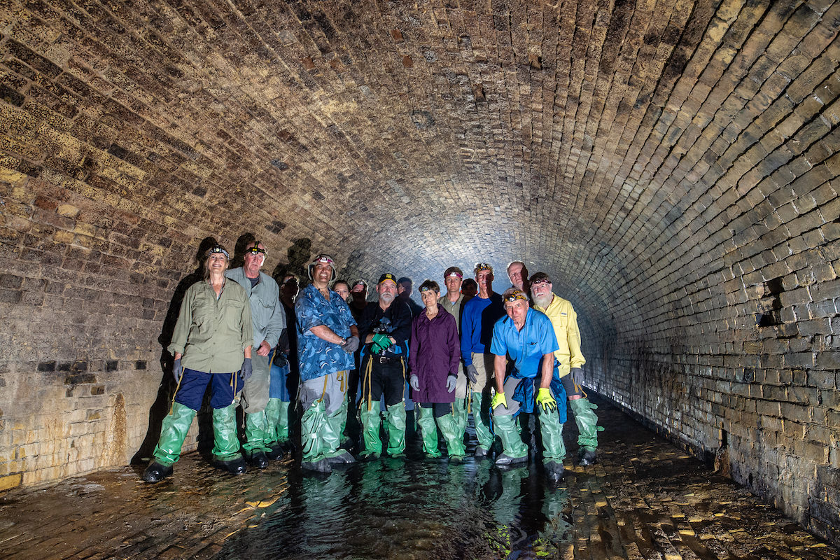 Exploring 100-year-old underground rivers beneath Kyiv. Ukraine, September 2018.