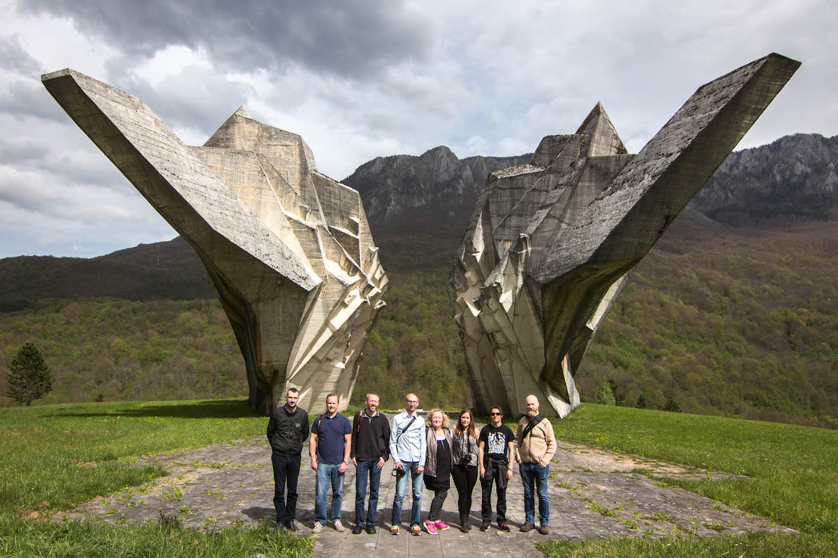 Visiting the Monument to the Battle of Sutjeska. Bosnia & Herzegovina, April 2017.